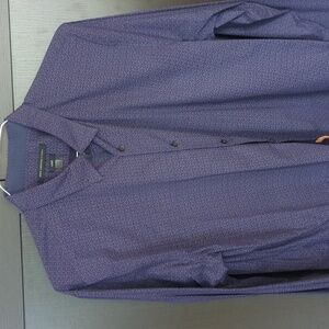 John Varvatos Men's Dark Purple Casual Button Down Shirt - Size L Like New